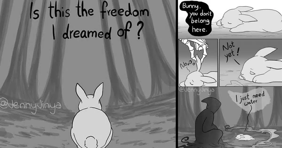 17 Emotional Comics by Artist Jenny Jinya Featuring a Pet Rabbit
